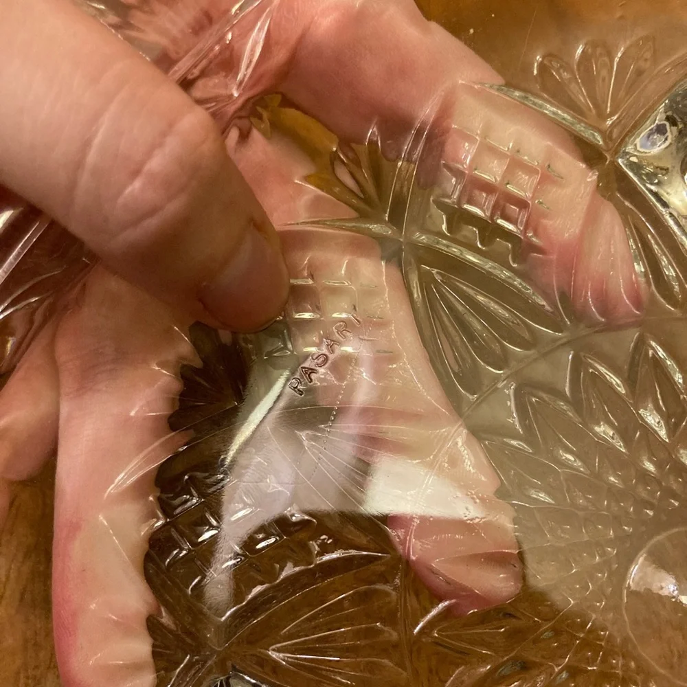 Parisi Cut Glass Tray, Footed and Handled Dish - Deep Base for Food and Display - Picture 6 of 14